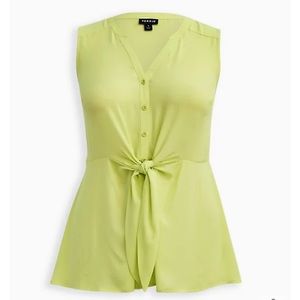 Torrid neon lime peplum blouse